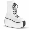Demonia VIOLET-120 - Wht Vegan Leather
