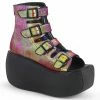 Demonia VIOLET-150 - Pink-Green Iridescent Vegan Leather-Hologram