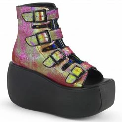 Demonia VIOLET-150 - Pink-Green Iridescent Vegan Leather-Hologram