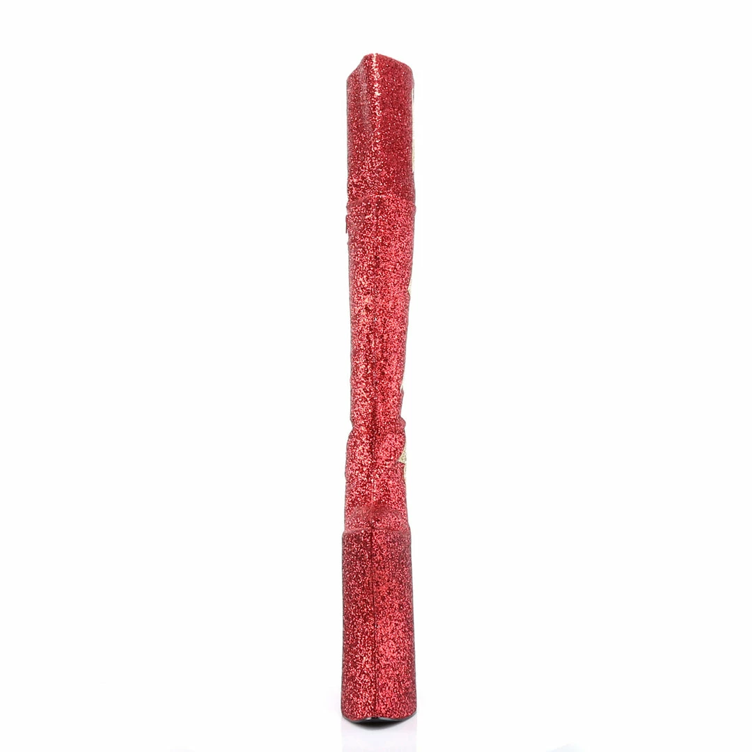 Pleaser Pink Label VIVACIOUS-3016 - Red-Gold Glitter 3 Pleaser Pink Label VIVACIOUS-3016 - Red-Gold Glitter
