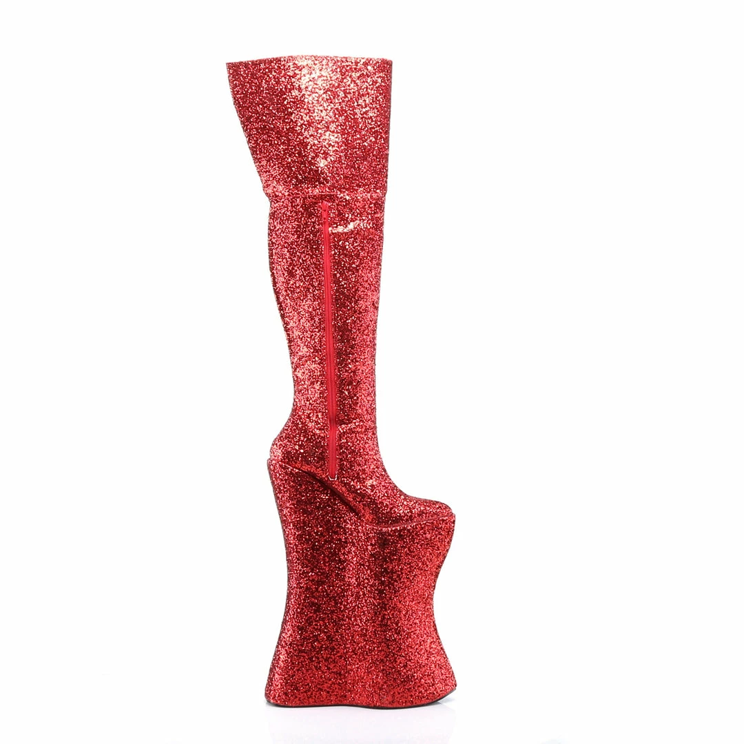 Pleaser Pink Label VIVACIOUS-3016 - Red-Gold Glitter 6 Pleaser Pink Label VIVACIOUS-3016 - Red-Gold Glitter