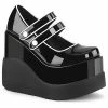 Demonia VOID-37 - Blk Patent Punk & Goth