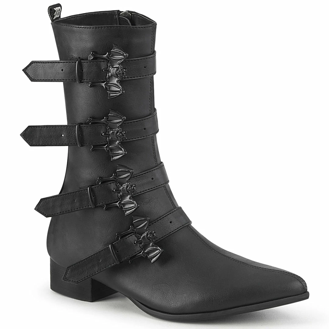 Demonia Punk & Goth WARLOCK-110-B - Blk Vegan Leather 3 Demonia Punk & Goth WARLOCK-110-B - Blk Vegan Leather