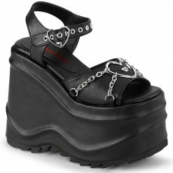 Demonia Punk & Goth WAVE-09 - Blk Vegan Leather