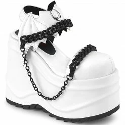 Demonia WAVE-20 - Wht Vegan Leather