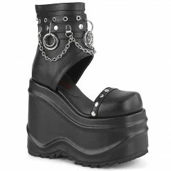 Demonia Punk & Goth WAVE-22 - Blk Vegan Leather