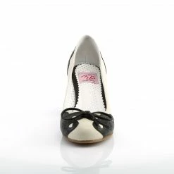Pin Up Couture Vintage & Retro WIGGLE-17 - Blk-Cream Faux Leather