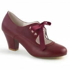 Pin Up Couture Vintage & Retro WIGGLE-32 - Burgundy Faux Leather