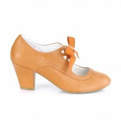 Pin Up Couture WIGGLE-32 - Caramel Faux Leather
