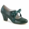Pin Up Couture WIGGLE-32 - Dark Green Faux Leather Vintage & Retro