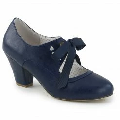 Pin Up Couture WIGGLE-32 - Navy Blue Faux Leather