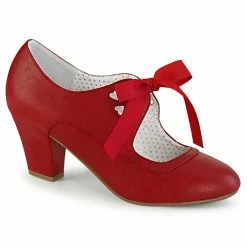 Pin Up Couture WIGGLE-32 - Red Faux Leather Vintage & Retro