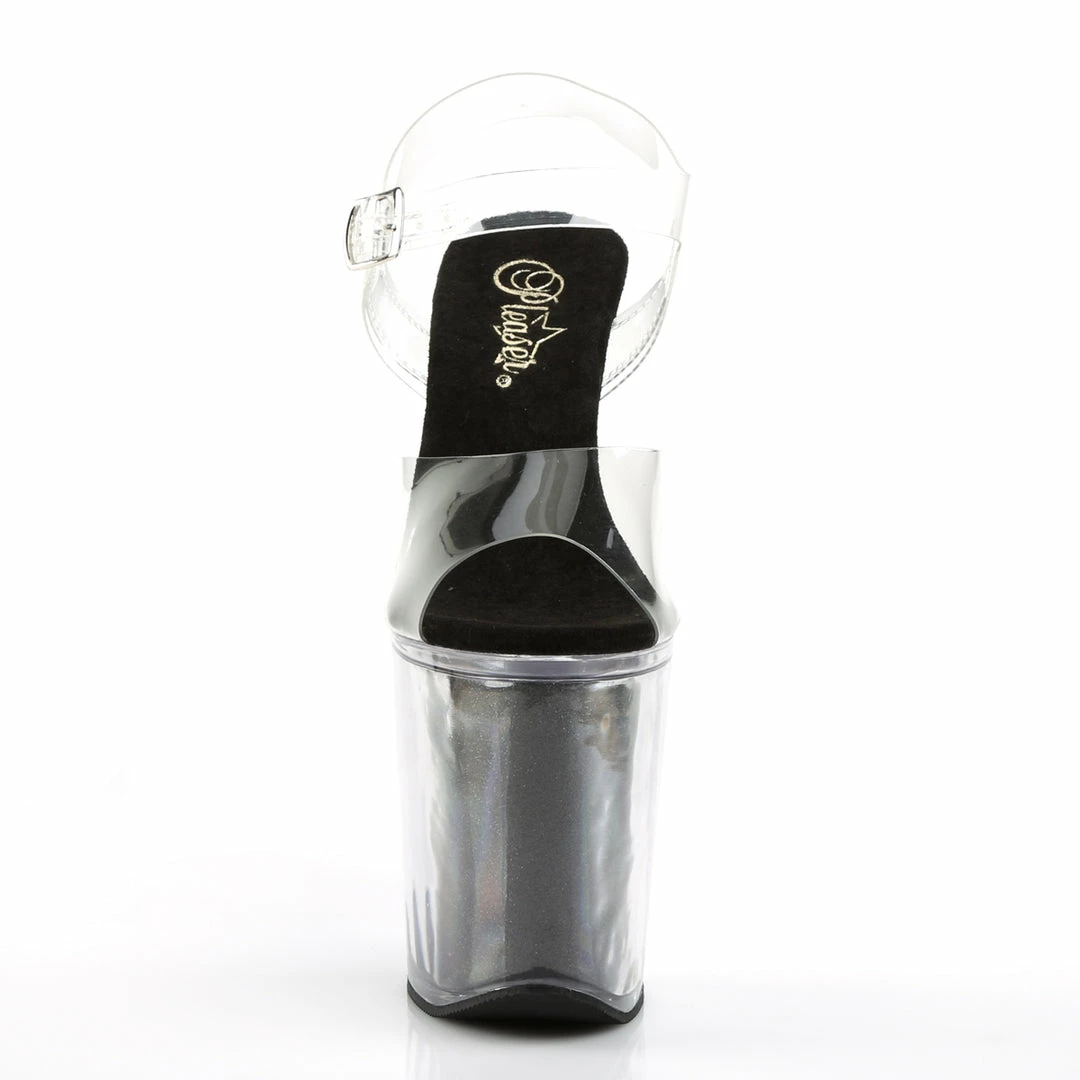 Pleaser Exotic Dancing XTREME-808G - Clr/Blk Gltr 4 Pleaser Exotic Dancing XTREME-808G - Clr/Blk Gltr