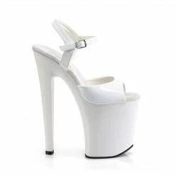 Pleaser XTREME-809 - Wht Pat/Wht Exotic Dancing
