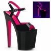 Pleaser XTREME-809TT - Blk Pat-Neon H. Pink/Blk Exotic Dancing