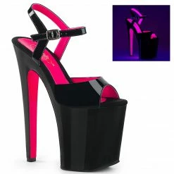 Pleaser XTREME-809TT - Blk Pat-Neon H. Pink/Blk Exotic Dancing