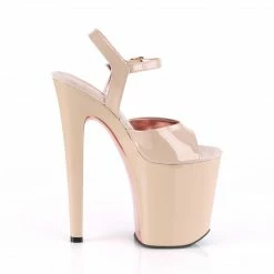 Pleaser XTREME-809TT - Nude Pat/Nude-Rose Gold Chrome