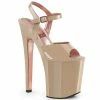 Pleaser XTREME-809TT - Nude Pat/Nude-Rose Gold Chrome