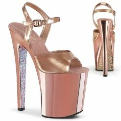 Pleaser Exotic Dancing XTREME-809TTG - Rose Gold Metallic Pu/Rose Gold Chrome-Gltr