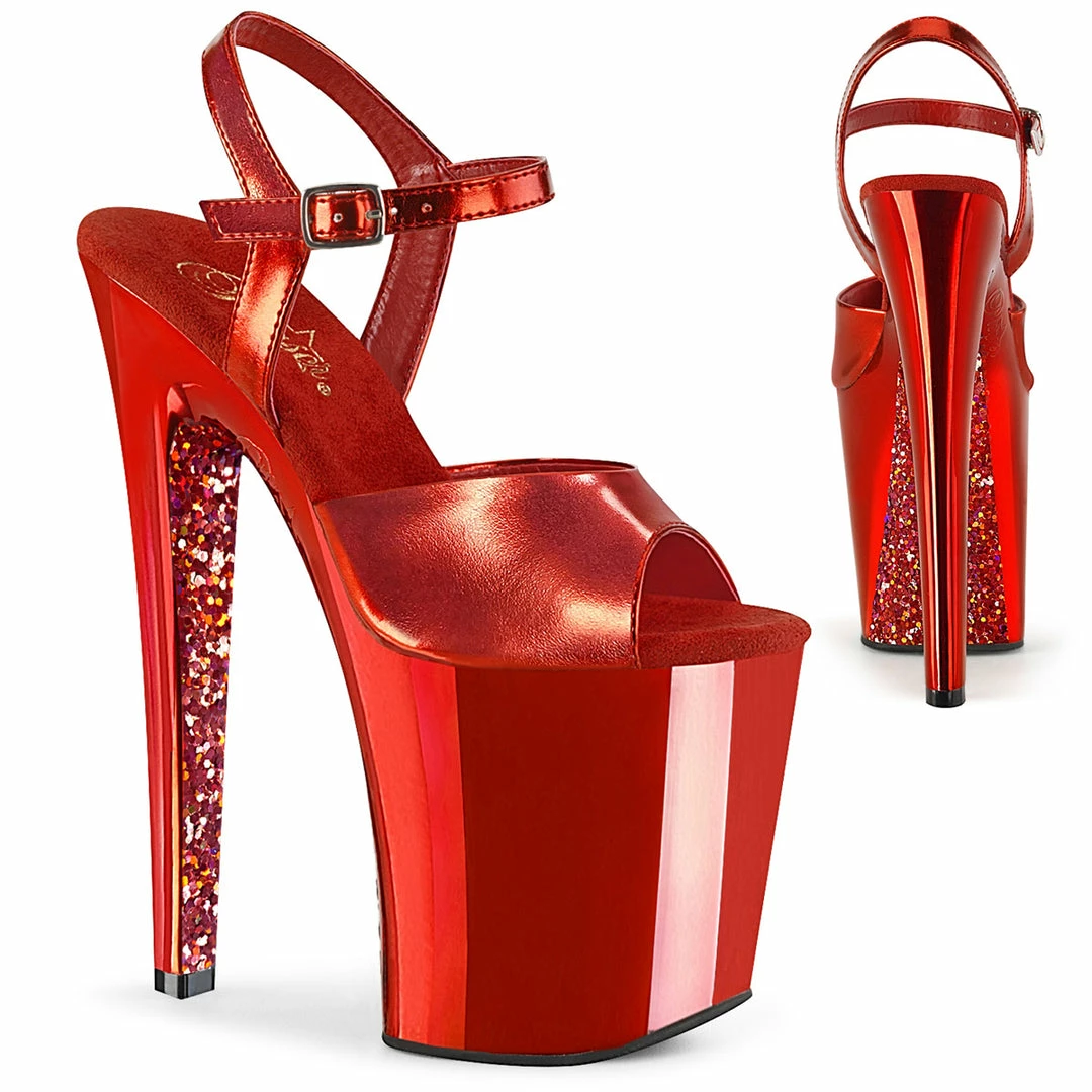 Pleaser XTREME-809TTG - Red Metallic Pu/Red Chrome-Glitter Exotic Dancing 3 Pleaser XTREME-809TTG - Red Metallic Pu/Red Chrome-Glitter Exotic Dancing