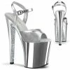 Pleaser Exotic Dancing XTREME-809TTG - Slv Metallic Pu/Slv Chrome-Glitter 1 Pleaser Exotic Dancing XTREME-809TTG - Slv Metallic Pu/Slv Chrome-Glitter