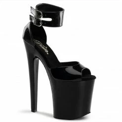 Pleaser XTREME-875 - Blk Pat/Blk
