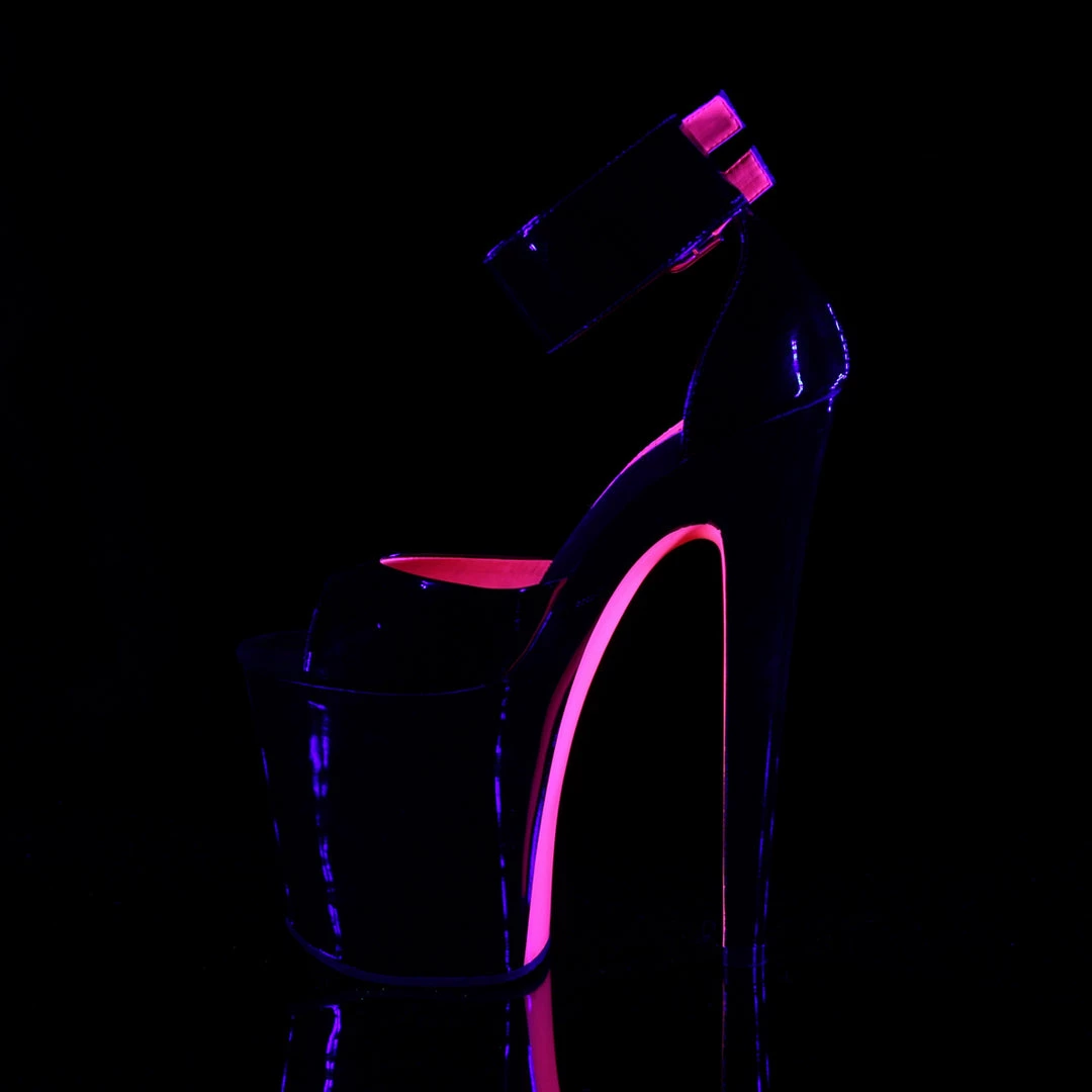 Pleaser XTREME-875TT - Blk Pat-Neon H. Pink/Blk 5 Pleaser XTREME-875TT - Blk Pat-Neon H. Pink/Blk